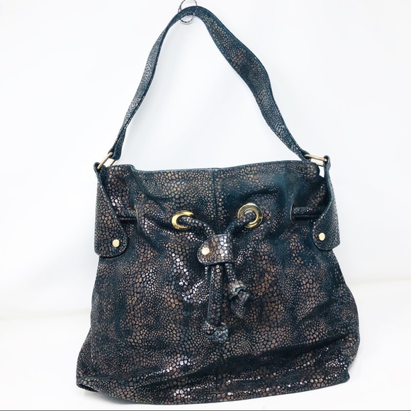 Borsetta Handbags - Borsetta Milano Metallic Snakeskin Pattern Shoulder  Bag
